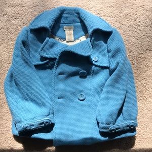 Elevenses baby blue cropped pea coat